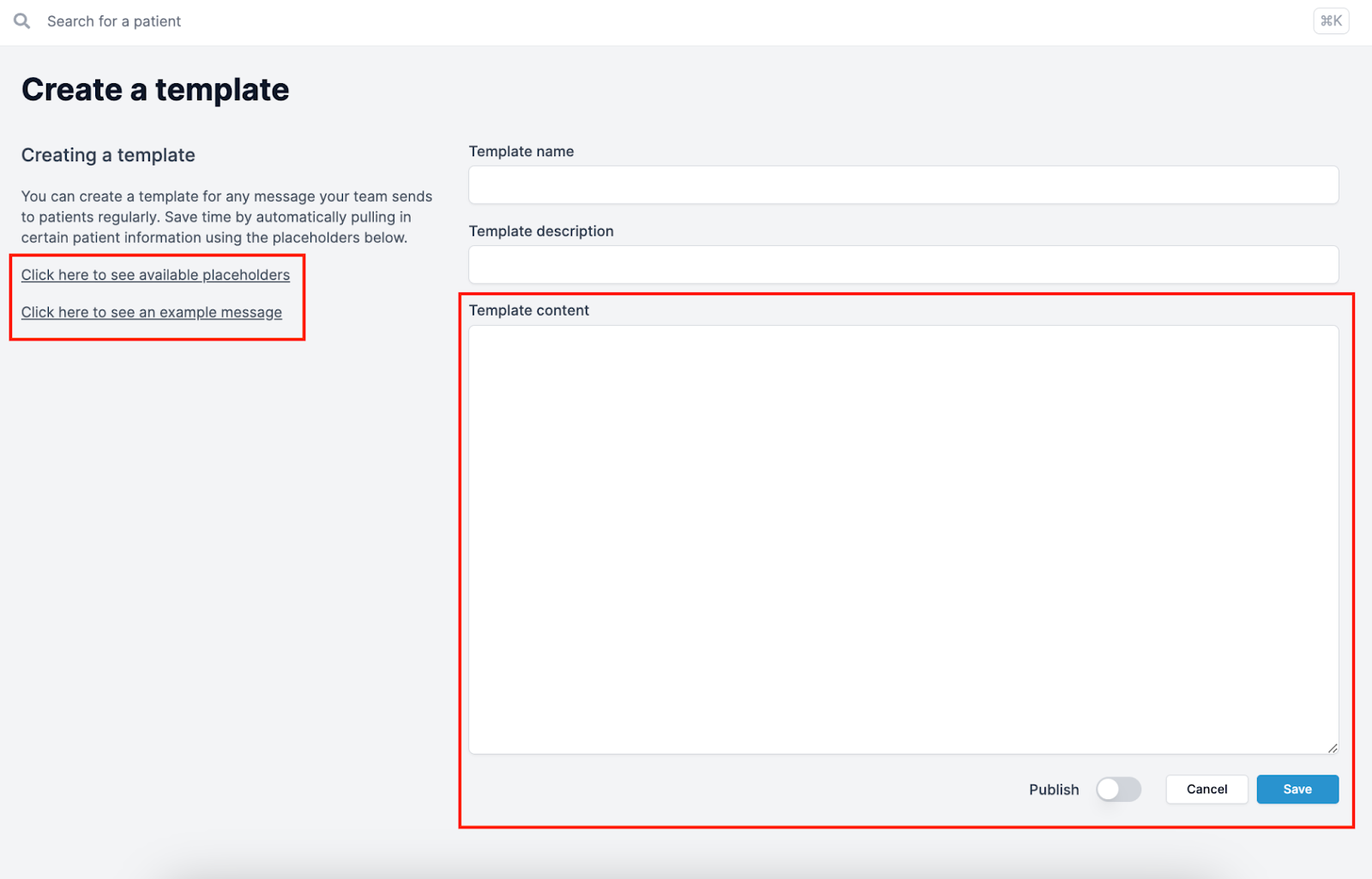 How to create a message template – Ultramed Clinicians